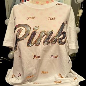 Gold and white tee bling